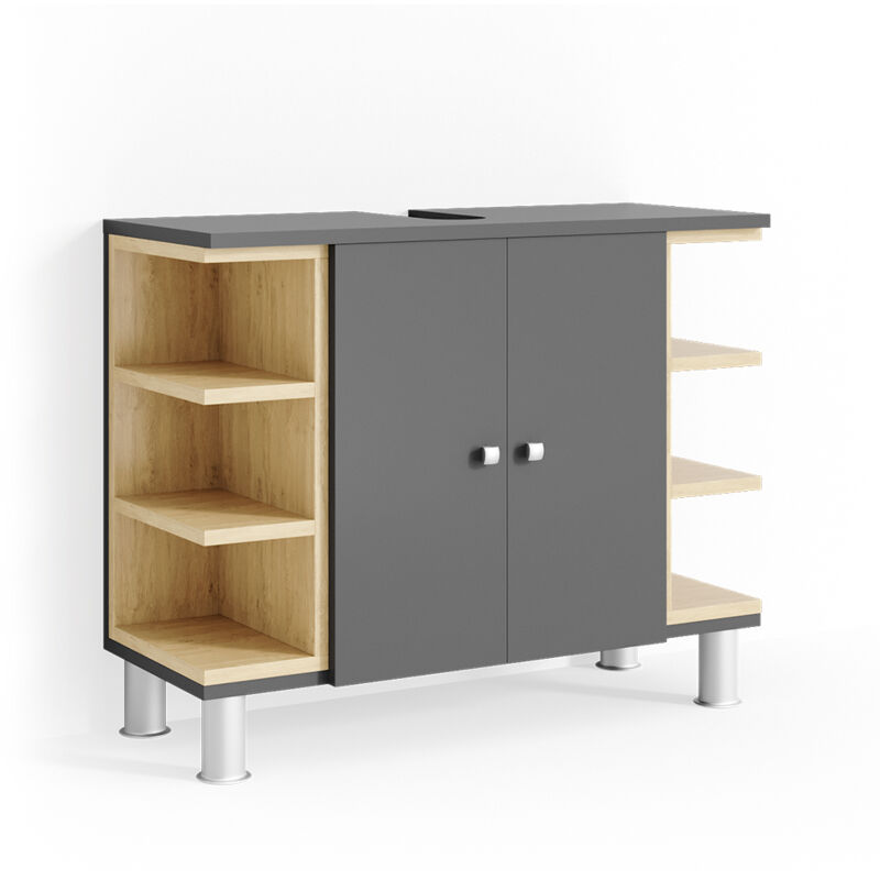 foto del prodotto mobile sottolavabo per bagno aquis, antracite, 79.6 x 64 cm, vicco