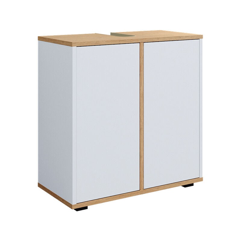 foto del prodotto mobile sottolavabo per bagno didi, bianco artisan, 60 x 62 cm con 2 porte vicco
