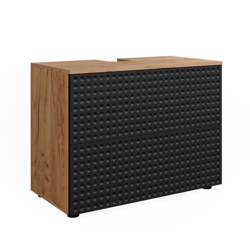 foto del prodotto mobile sottolavabo per bagno irma, antracite puntinato, 80 cm con 2 cassetti, vicco