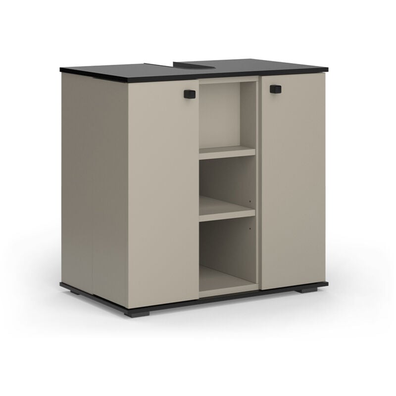 foto del prodotto mobile sottolavabo per bagno joli, grigio, 60 x 59 cm con 2 porte, vicco