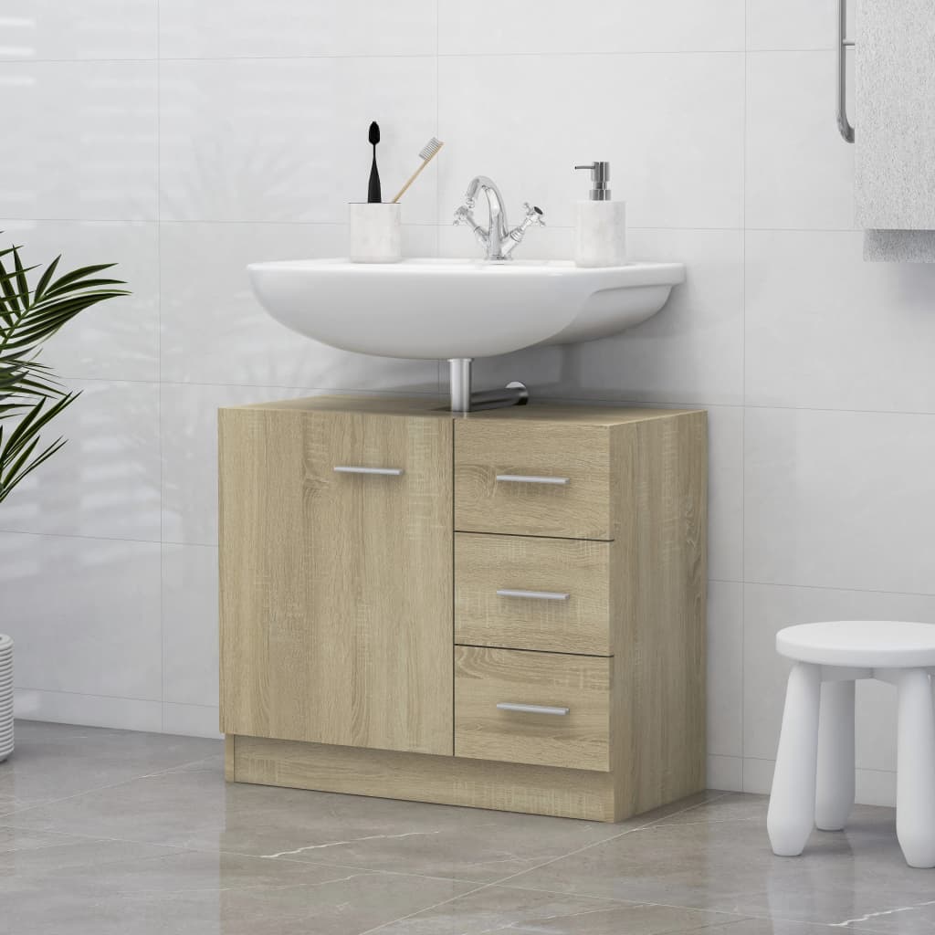 foto del prodotto mobile sottolavabo rovere sonoma 63x30x54 cm in truciolato cod mxl 14071