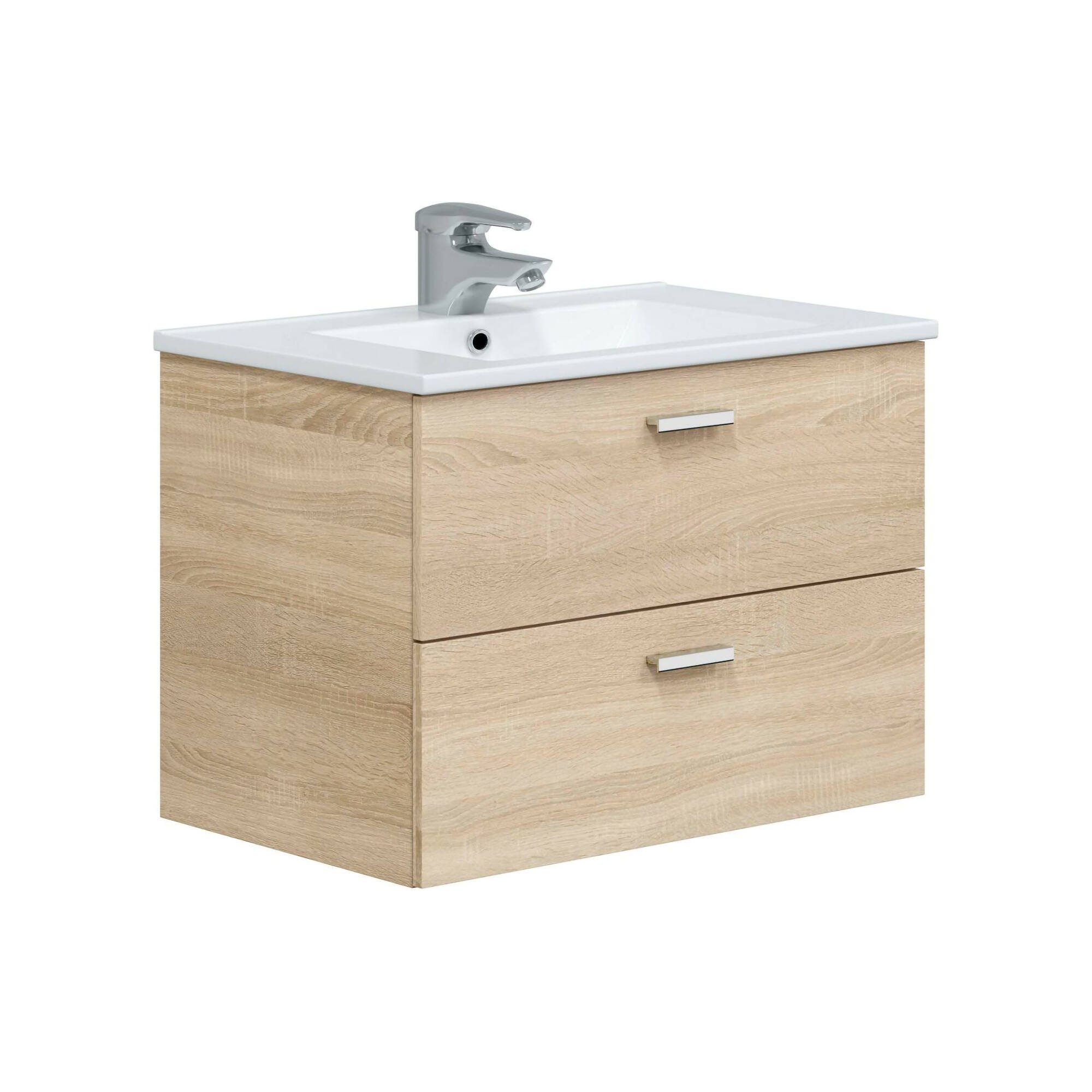 foto del prodotto mobile sottolavabo tico, mobiletto da bagno, contenitore porta lavabo, armadio per lavandino, 70x45 h50 cm, rovere