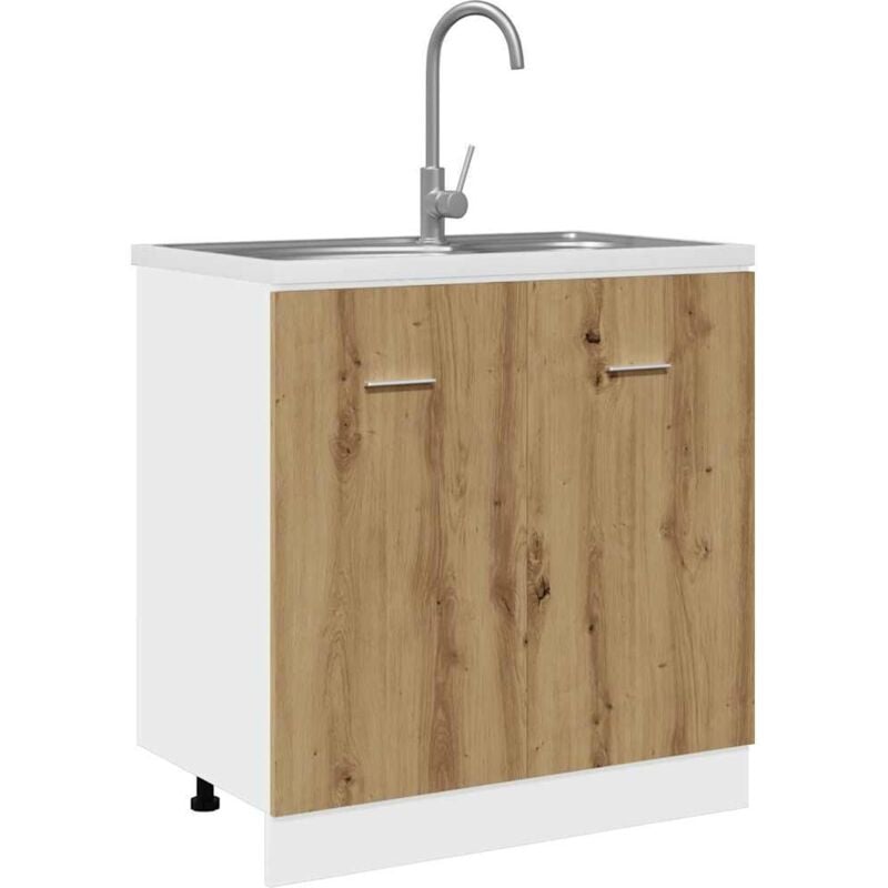 foto del prodotto mobile sottolavello artigianale 80x46x81,5 cm legno multistrato vidaxl