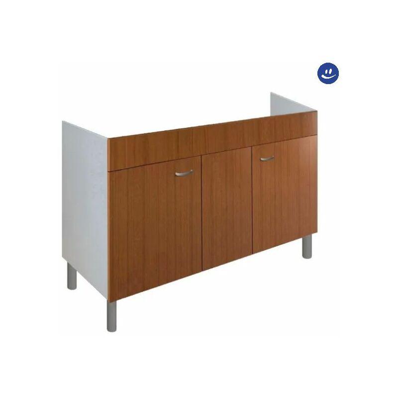 foto del prodotto mobile sottolavello cucina in legno nobilitato teak per lavelli inox dimensioni cm lxhxp 90x66x50