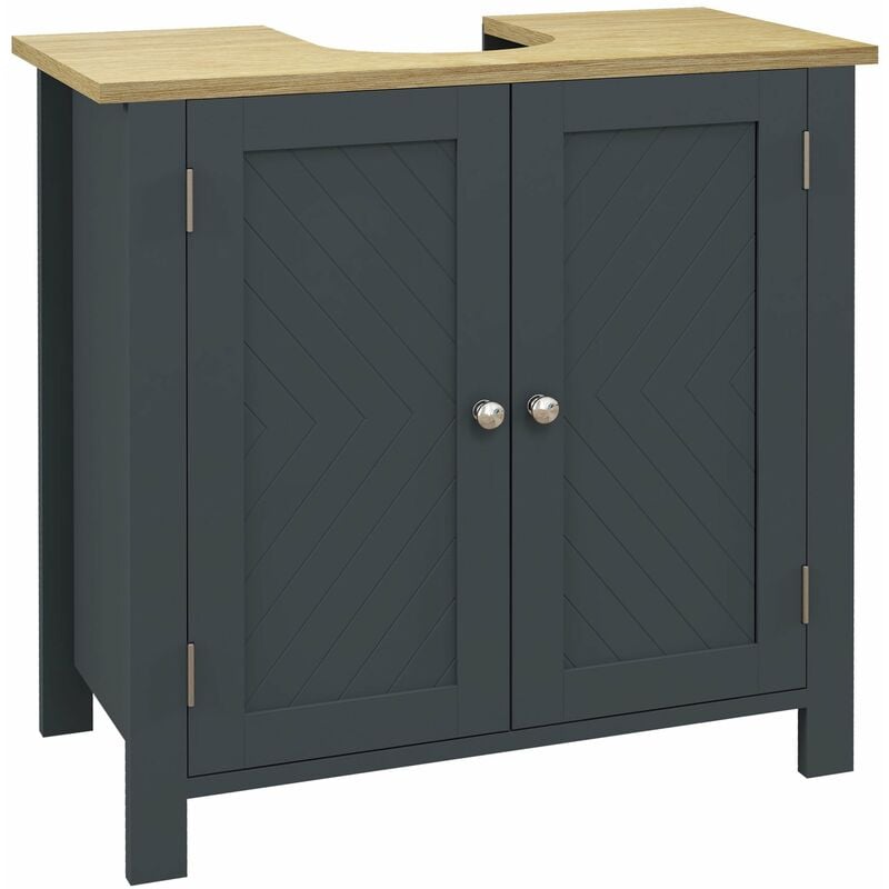 foto del prodotto mobile sottolavello da bagno 60x30x60 cm in truciolato e mdf grigio