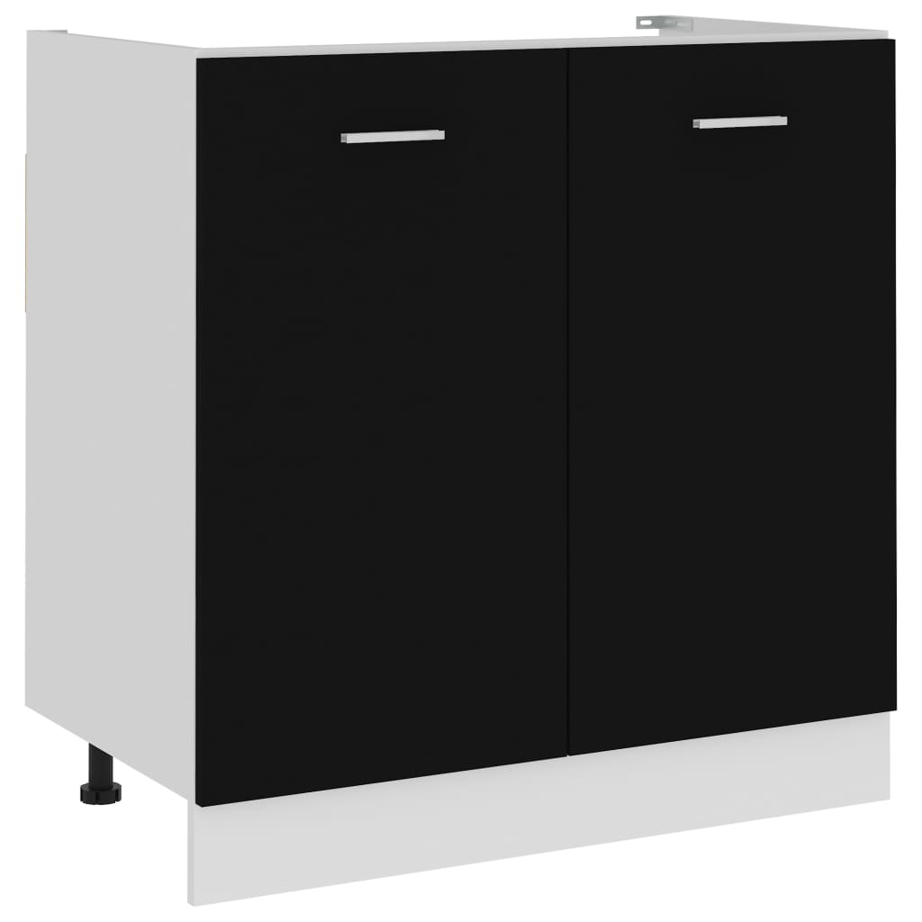 foto del prodotto mobile sottolavello â“lyonâ” nero 80x46x81,5 cm