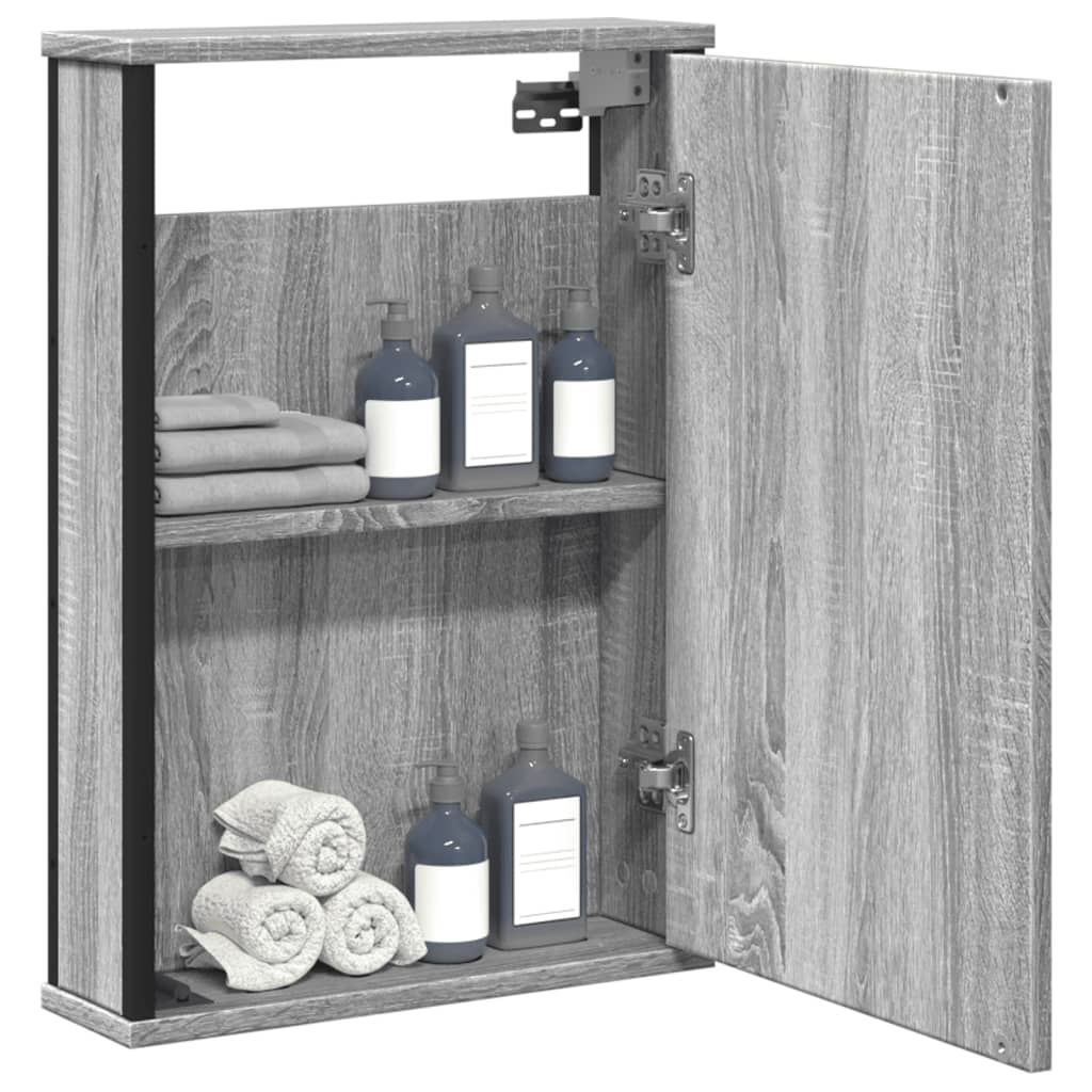 foto del prodotto mobile specchio da bagno grigio sonoma 42x12x60 cm multistratocod mxl 114719