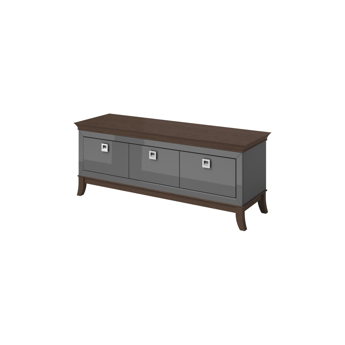 foto del prodotto mobile tv 160cm collezione palace con 3 cassetti. colore grigio e rovere.