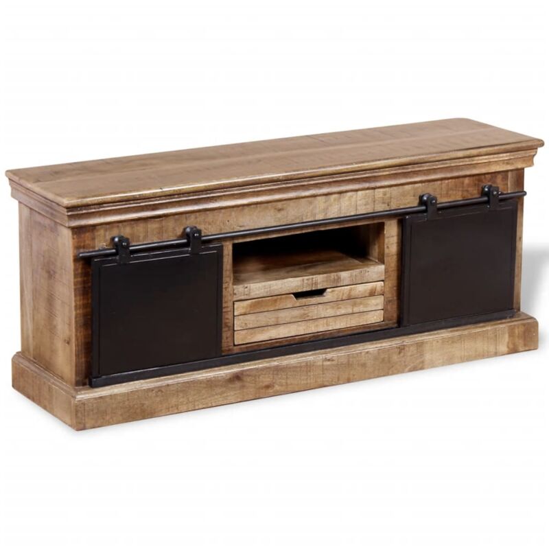 foto del prodotto mobile tv 2 porte scorrevoli legno massello mango 100x40x45 cm cod mxl 65423