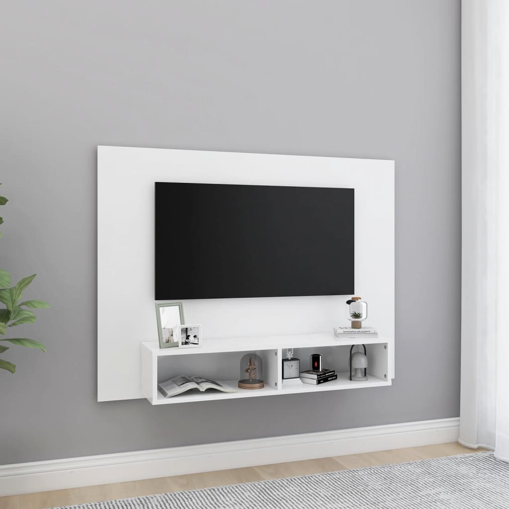 foto del prodotto mobile tv a muro bianco 120x23,5x90 cm in truciolato cod mxl 14153
