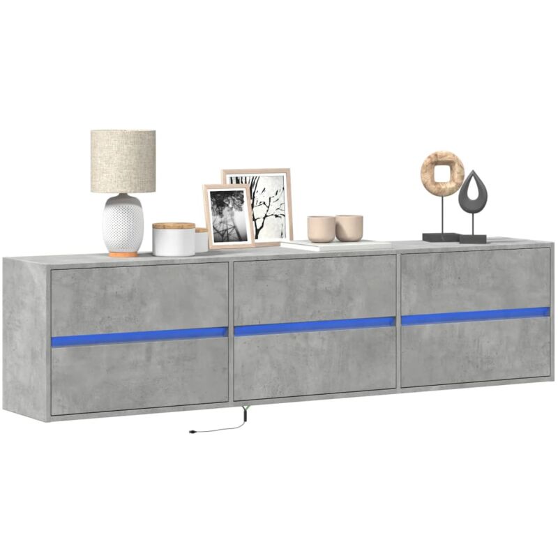 foto del prodotto mobile tv a parete con led grigio cemento 180x31x45 cm - vidaxl