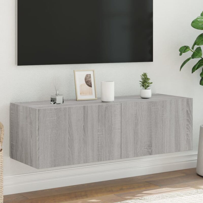 foto del prodotto mobile tv a parete con luci led grigio sonoma 100x35x31 cm vidaxl