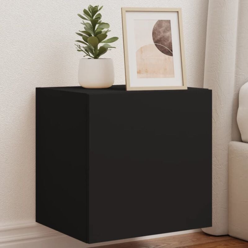 foto del prodotto mobile tv a parete con luci led nero 40,5x35x40 cm vidaxl