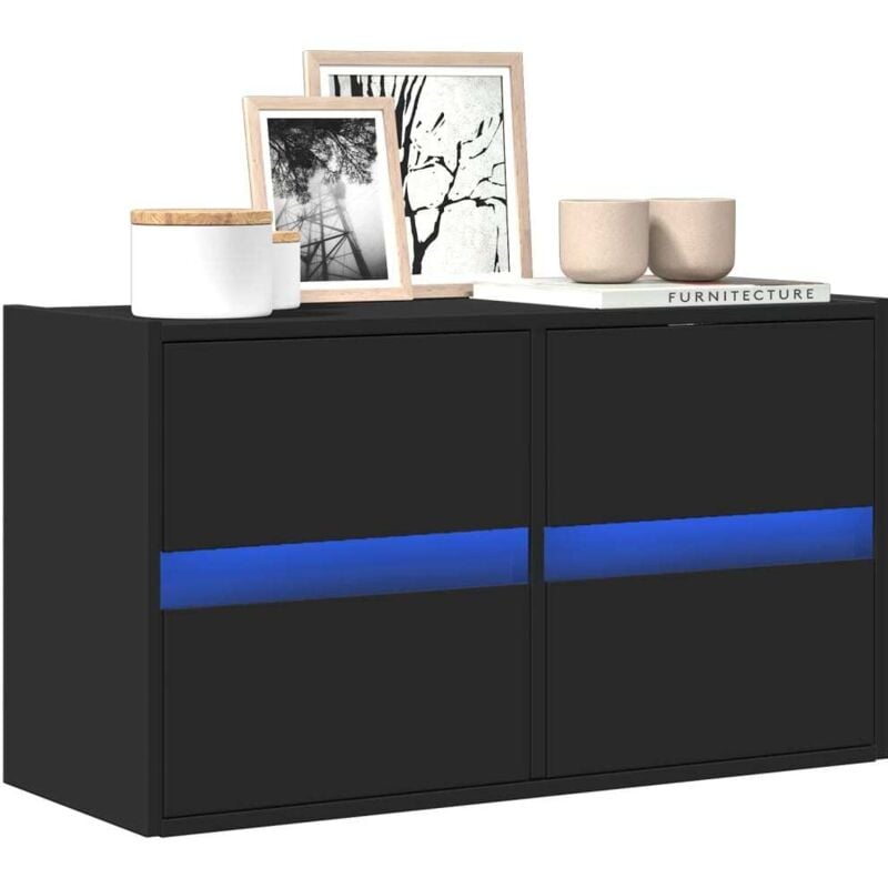 foto del prodotto mobile tv a parete con luci led nero 80x31x45 cm vidaxl
