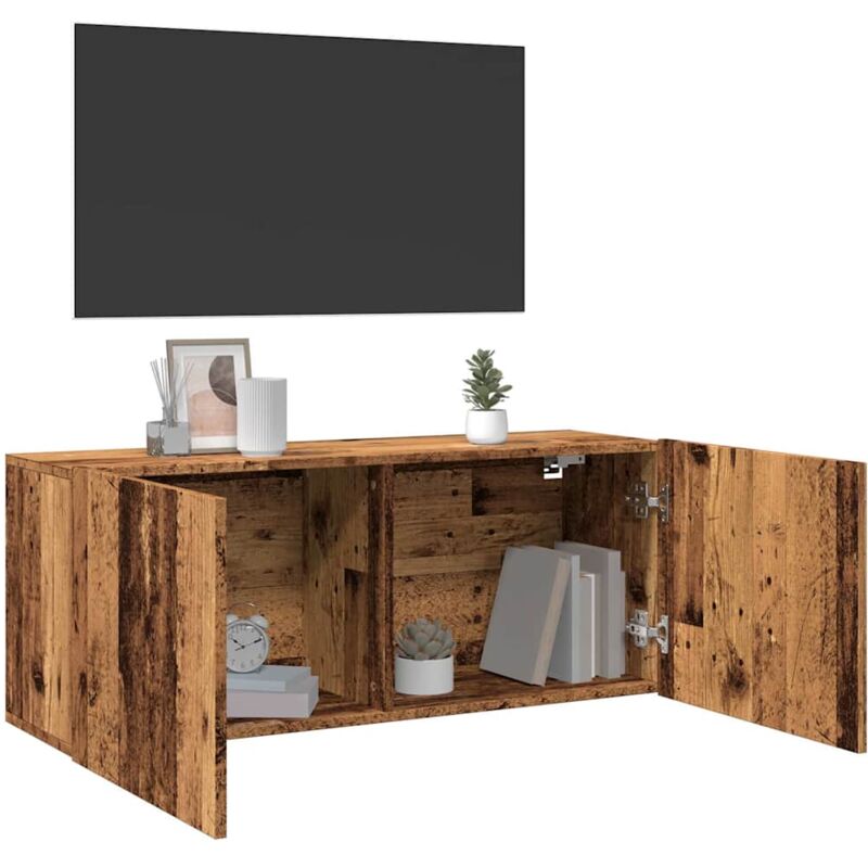 foto del prodotto mobile tv a parete legno antico 100x30x41 cm vidaxl