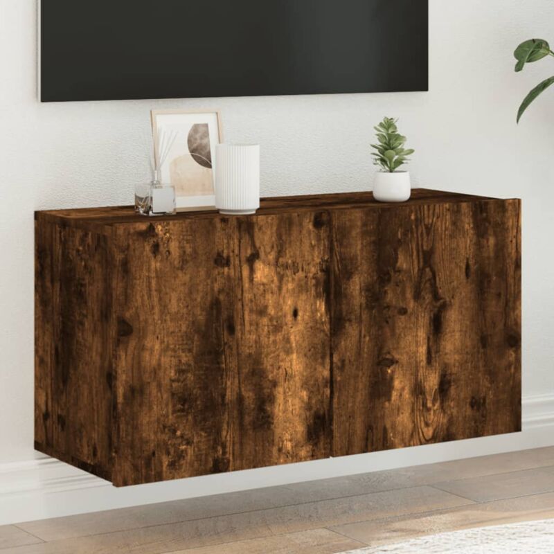 foto del prodotto mobile tv a parete rovere fumo 80x30x41 cm vidaxl