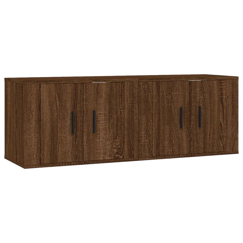 foto del prodotto mobile tv a parete scaffale per televisione multimediale televisione buffet sala da pranzo soggiorno camera da letto 2 pezzi rovere 57 x 34,5 x 40 cm marrone 02 0028971