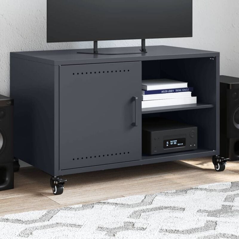foto del prodotto mobile tv antracite 68x39x43,5 cm in acciaio laminato a freddo vidaxl