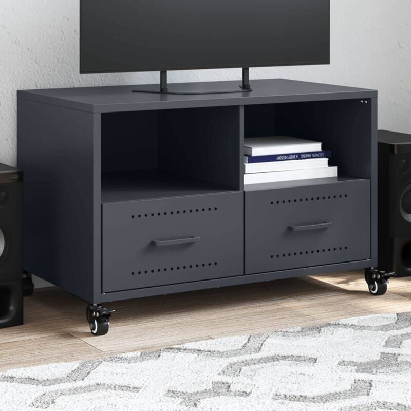 foto del prodotto mobile tv antracite 68x39x43,5 cm in acciaio vidaxl