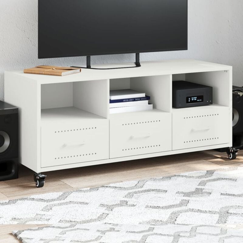 foto del prodotto mobile tv bianco 100,5x39x43,5 cm in acciaio vidaxl