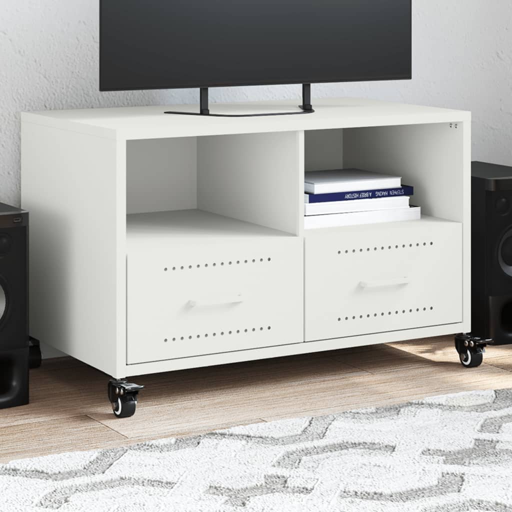 foto del prodotto mobile tv bianco 68x39x43,5 cm in acciaio
