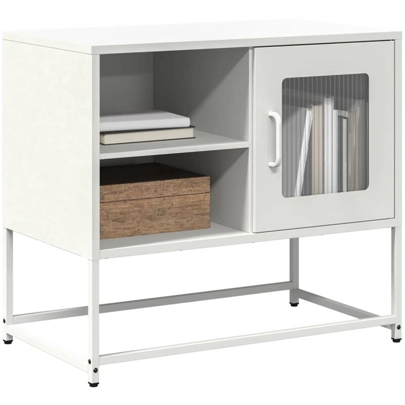 foto del prodotto mobile tv bianco 68x39x60,5 cm in acciaio vidaxl