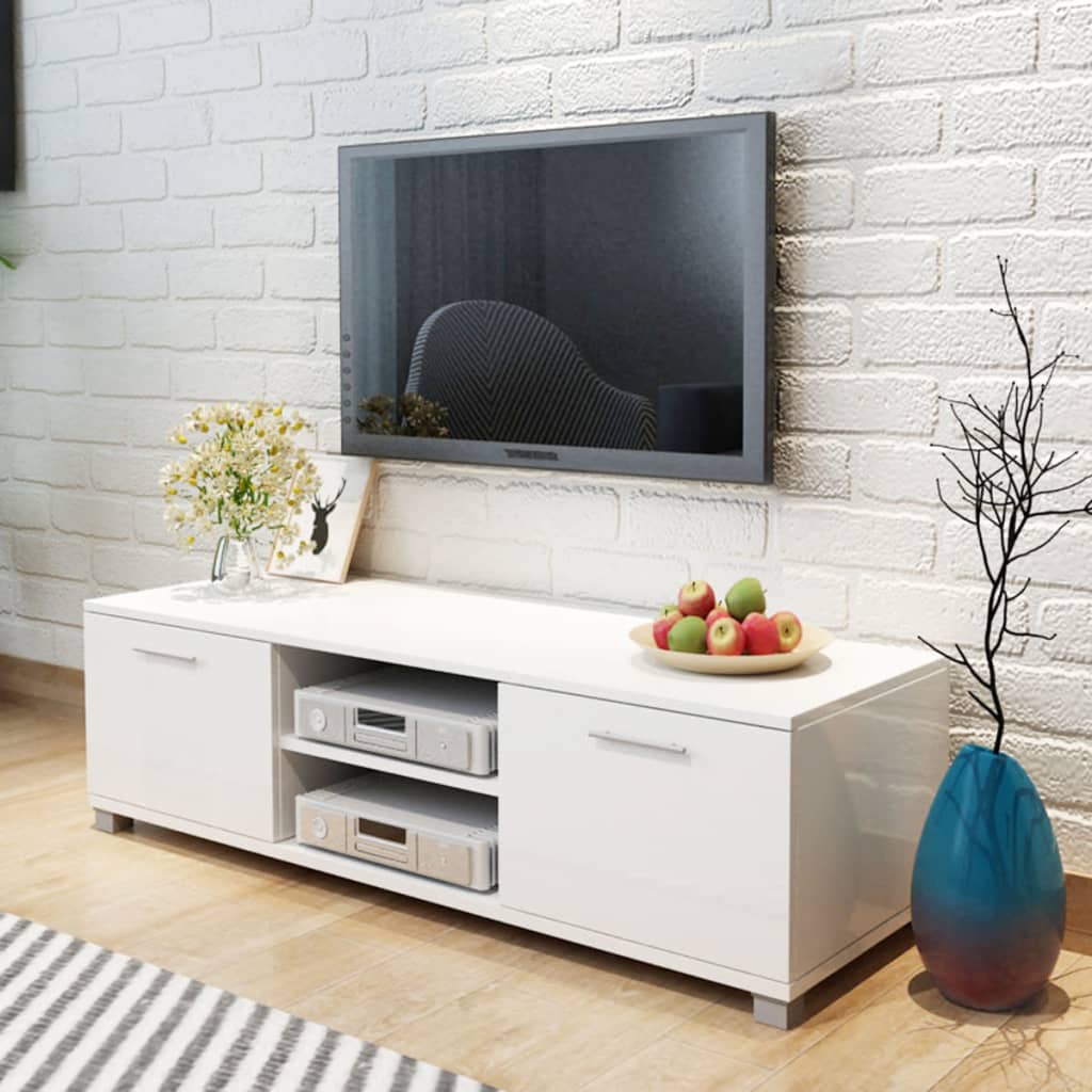 foto del prodotto mobile tv bianco laccato lucido 120x40,3x34,7 cm cod mxl 13840