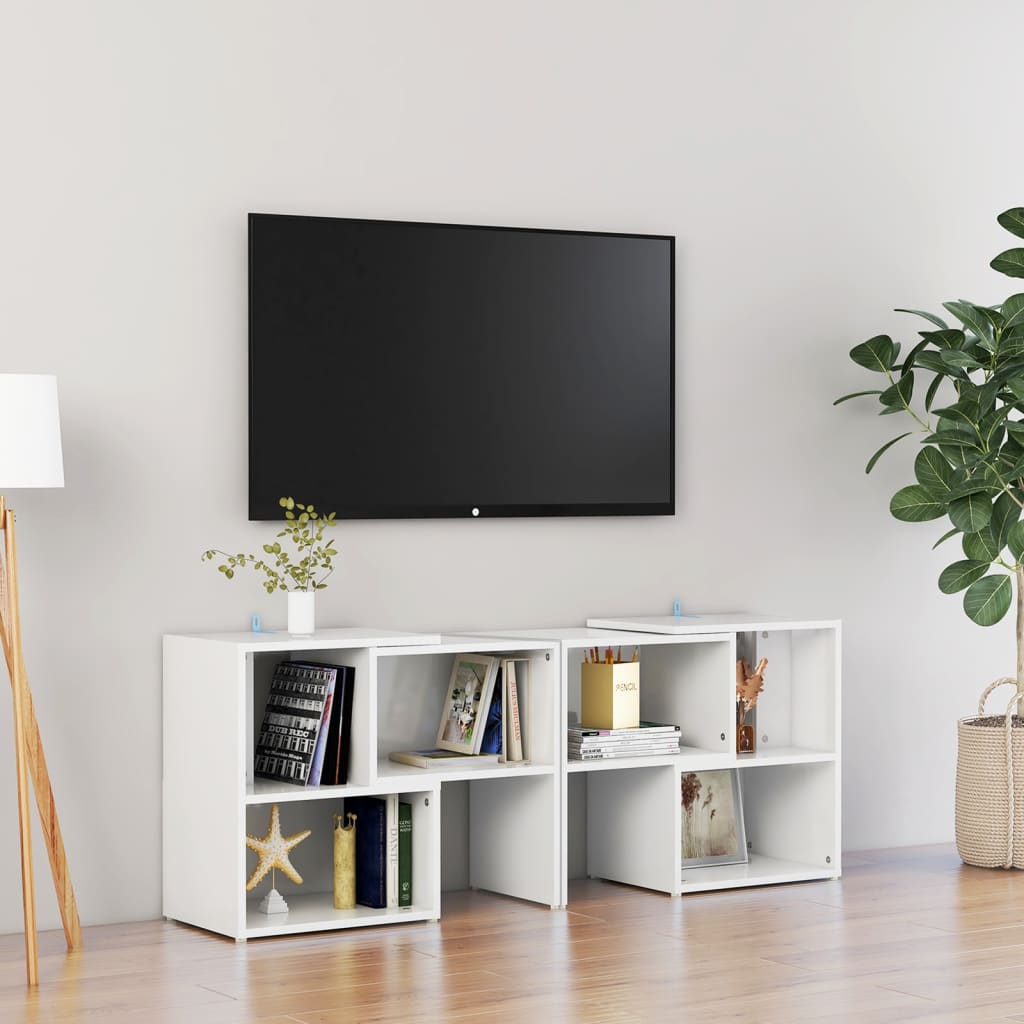 foto del prodotto mobile tv bianco lucido 104x30x52 cm in truciolato cod mxl 5898