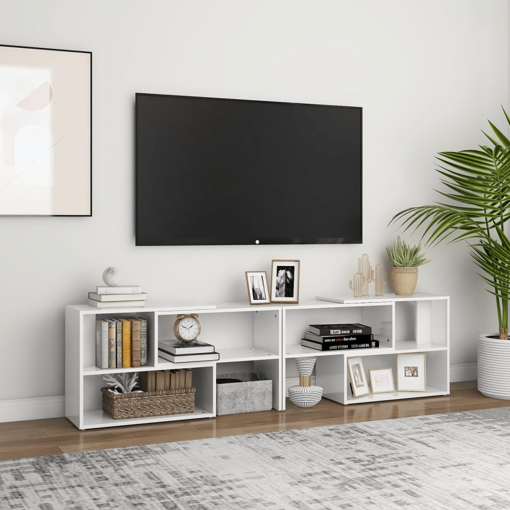 foto del prodotto mobile tv bianco lucido 149x30x52 cm in truciolato cod mxl 7486
