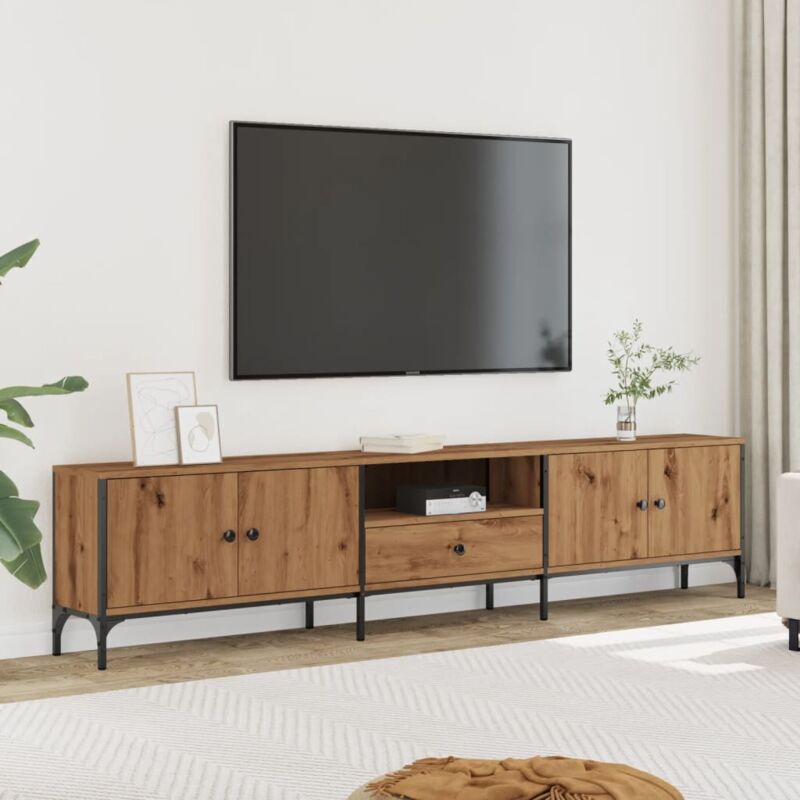 foto del prodotto mobile tv cassetto rovere artigianale 200x25x44cm in truciolato vidaxl