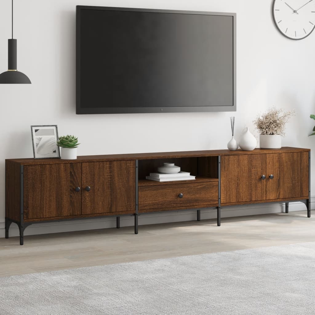 foto del prodotto mobile tv cassetto rovere marrone 200x25x44cm legno multistratocod mxl 109923