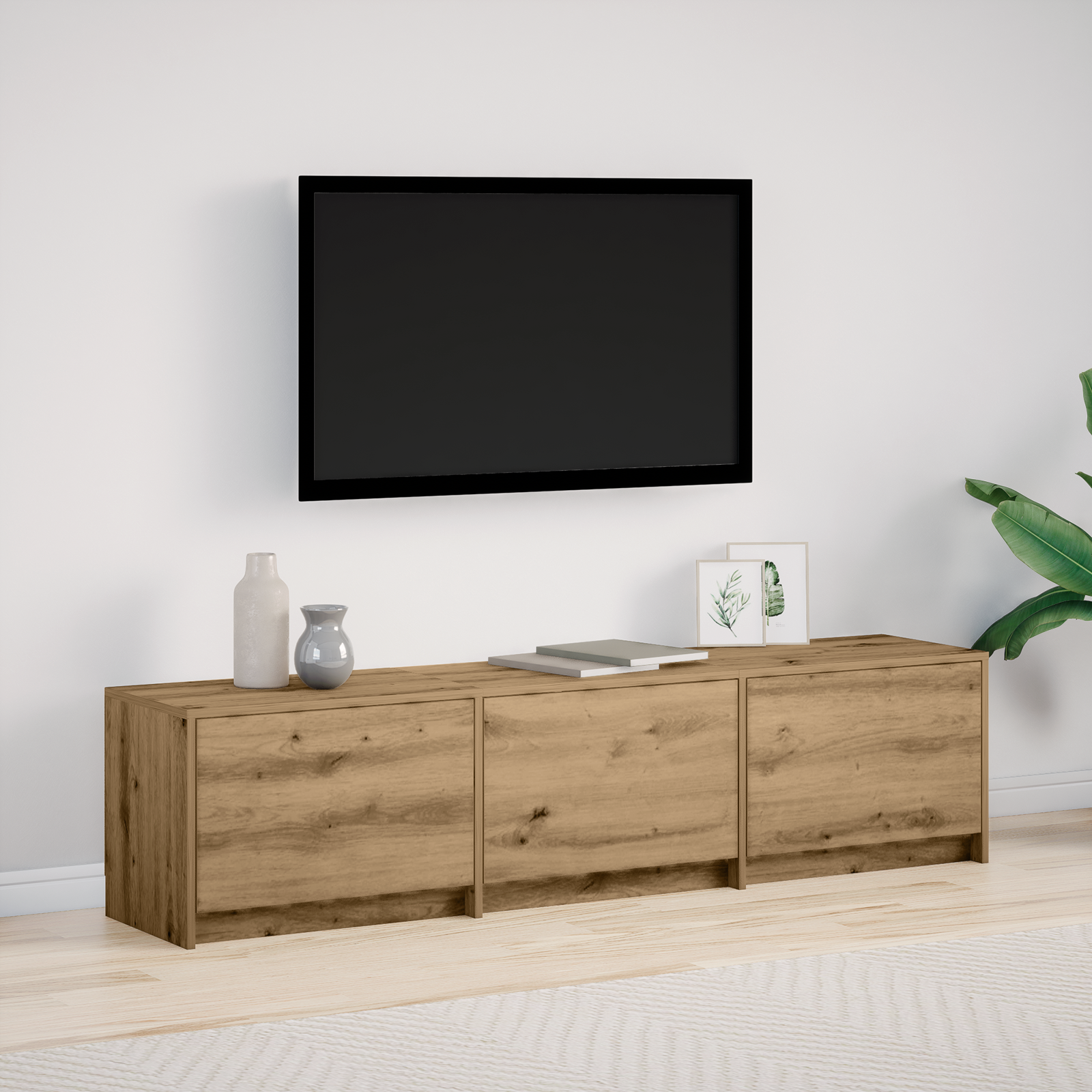 foto del prodotto mobile tv con cassetto rovere artigianale 162.5 x 34 x 40 cm vidaxl