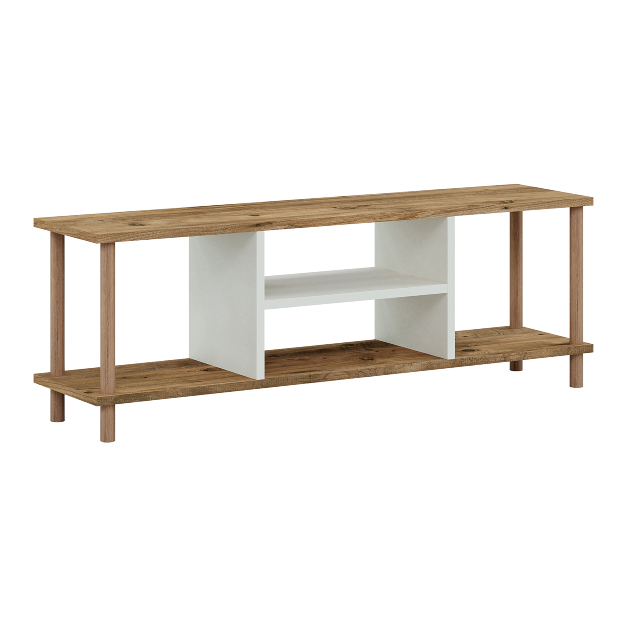 foto del prodotto mobile tv con vano contenitore 43 x 120 x 29 cm effetto legno bianco 03 0007886