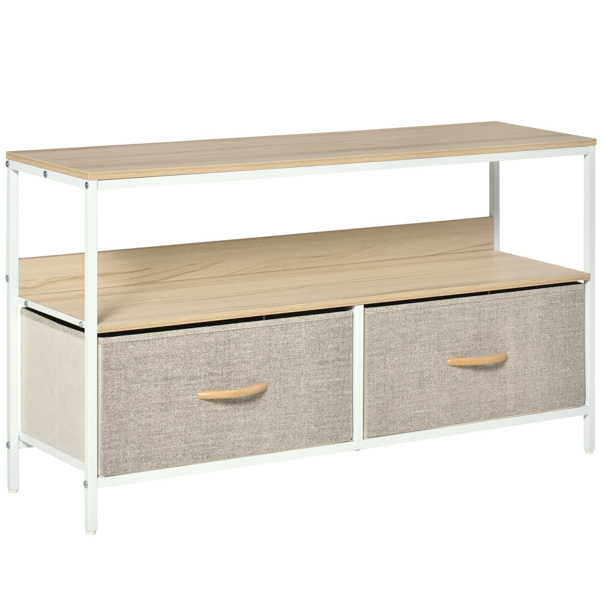 foto del prodotto mobile tv da 47 quot con cassetti in tessuto 98x29x56cm colore legno