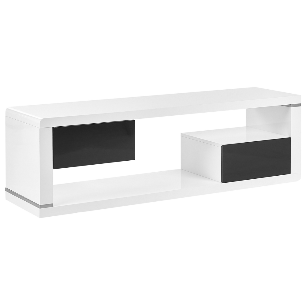 foto del prodotto mobile tv di colore nero e bianco 140 x 39 cm in robusto mdf stile minimalista