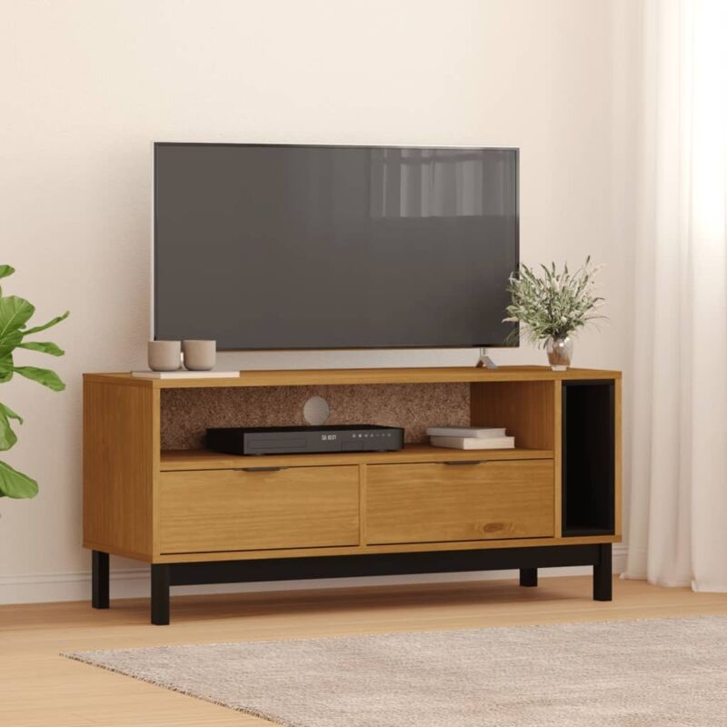 foto del prodotto mobile tv flam 110x40x50 cm in legno massello di pino - vidaxl