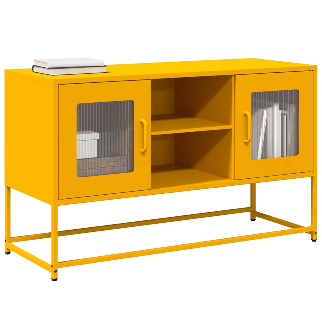 foto del prodotto mobile tv giallo senape 100,5x39x60,5 cm in acciaio