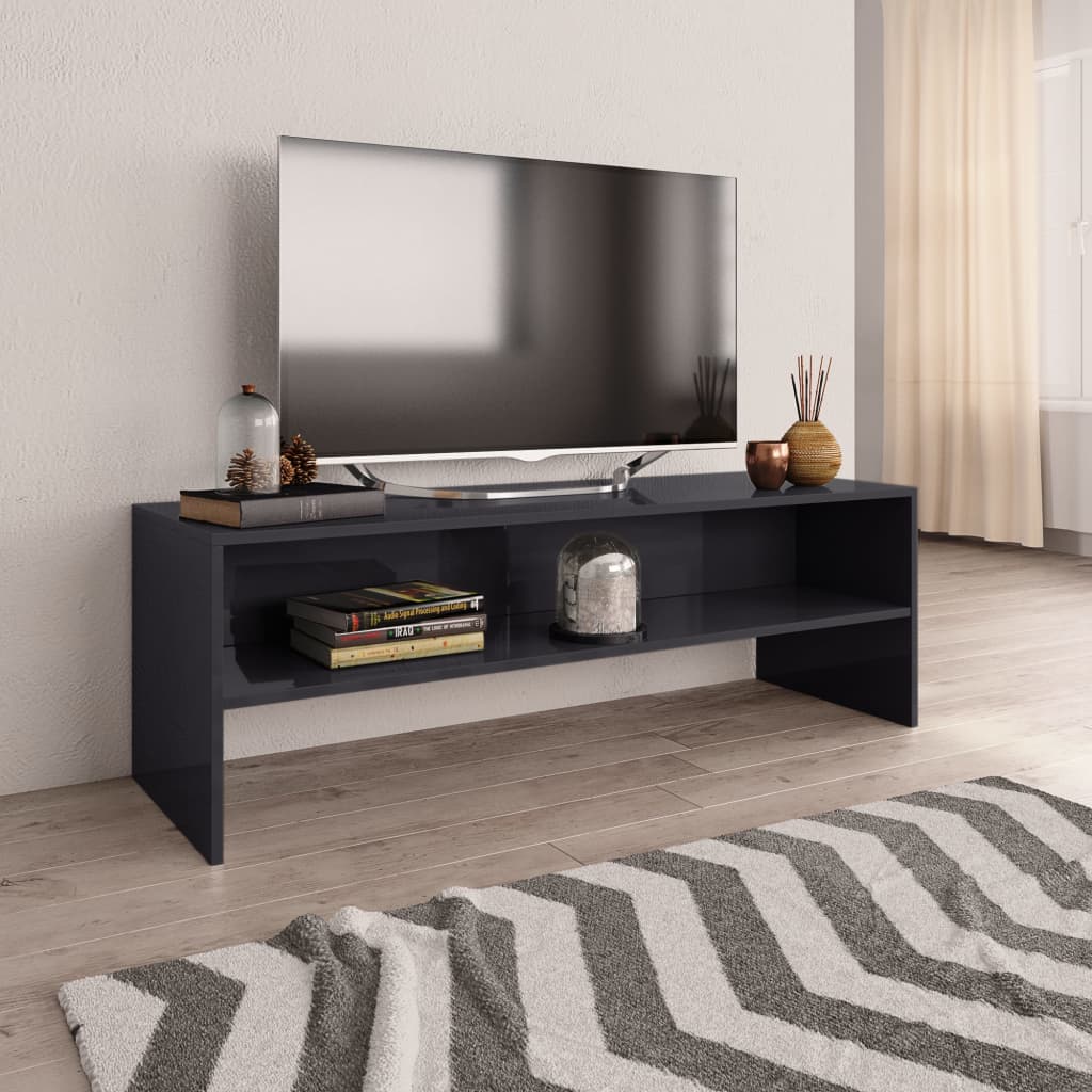 foto del prodotto mobile tv grigio lucido 120x40x40 cm in truciolato cod mxl 23170