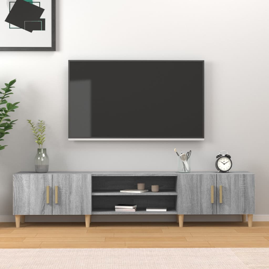 foto del prodotto mobile tv grigio sonoma 180x31,5x40 cm in legno multistrato