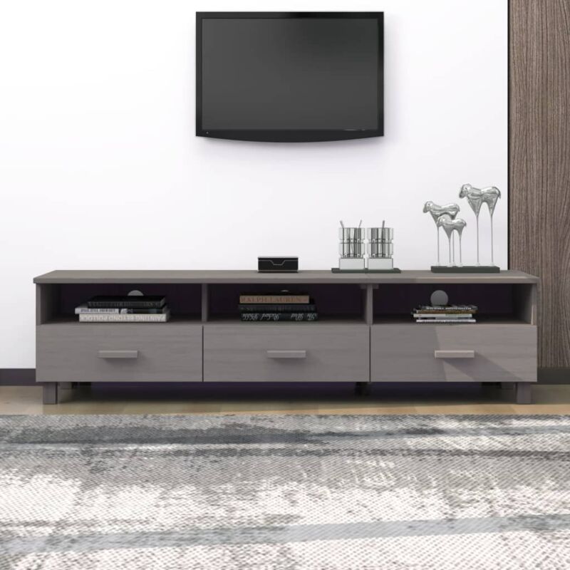 foto del prodotto mobile tv hamar grigio chiaro 158x40x40 cm in legno di pino vidaxl