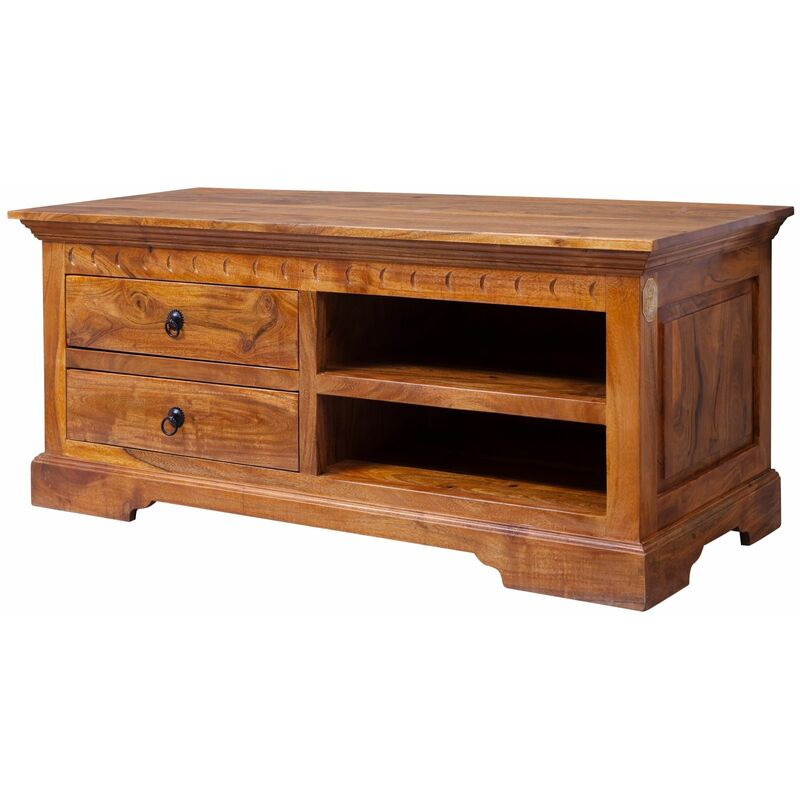 foto del prodotto mobile tv in legno di acacia 115x48x50 miele dorato laccato oxford 0317