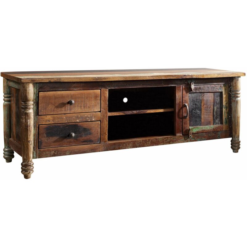 foto del prodotto mobile tv in legno di legno riciclato 145x50x55 multicolore laccato fable 10