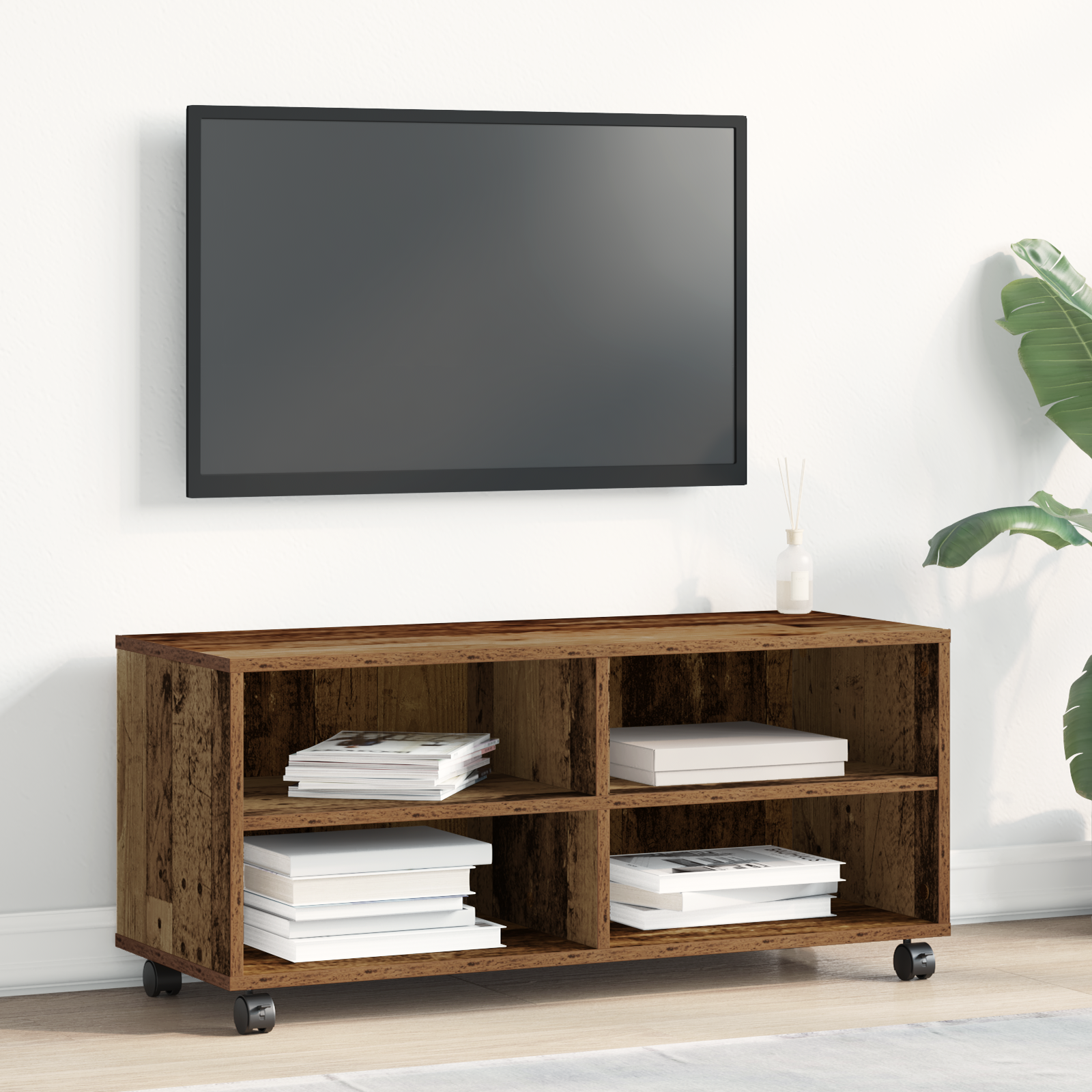 foto del prodotto mobile tv in legno massello 90x35x35 cm