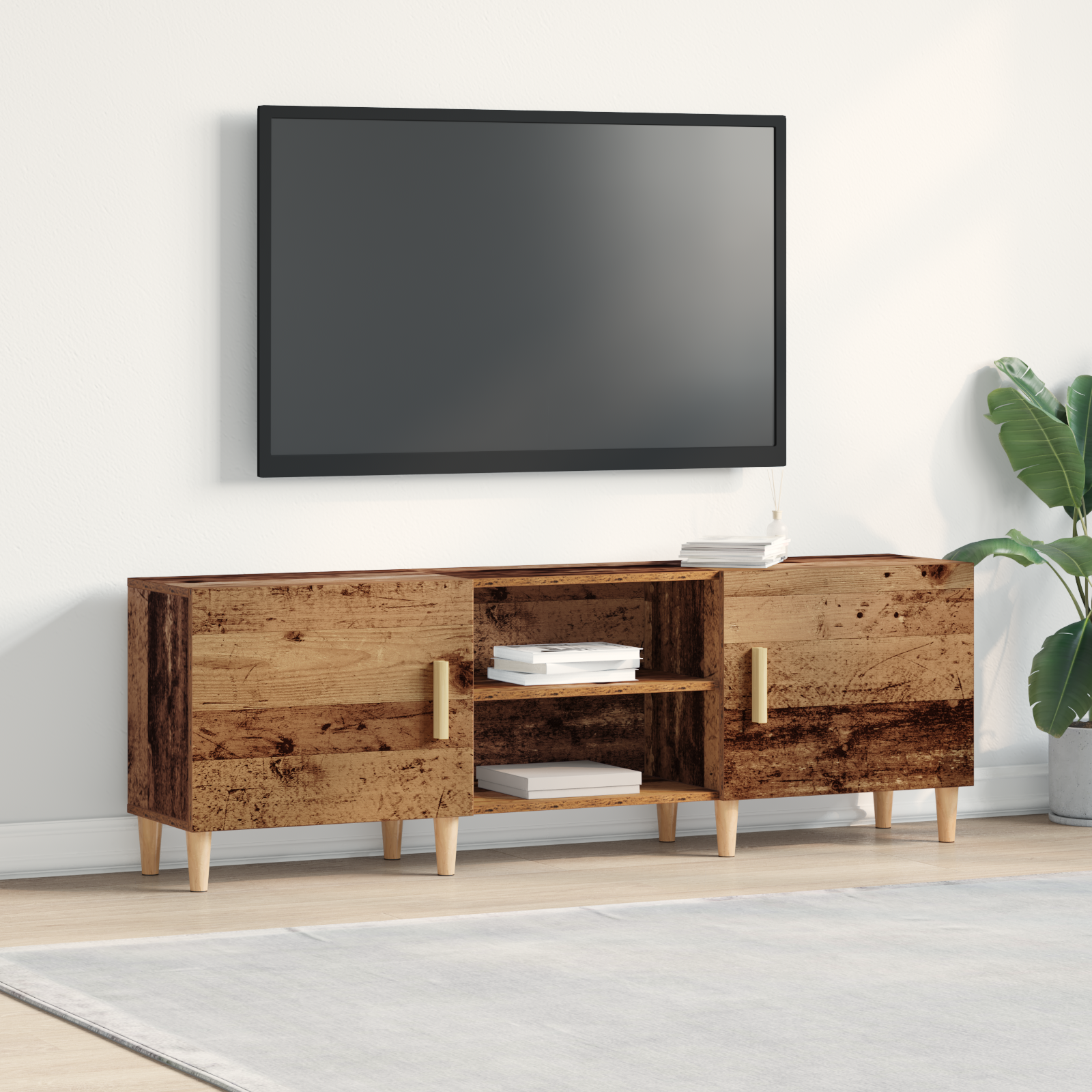 foto del prodotto mobile tv in legno vecchio 150x30x50 cm in legno ingegnerizzato