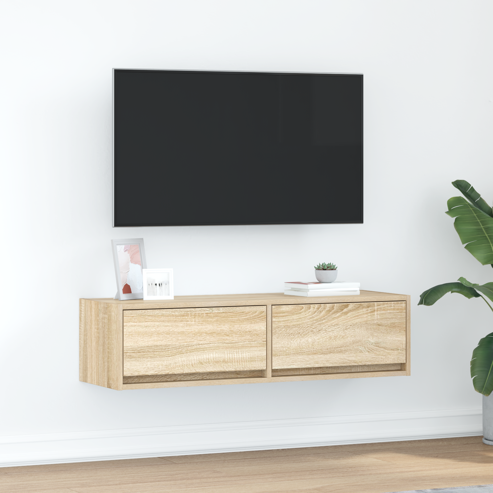 foto del prodotto mobile tv in rovere sonoma 100x31x25,5 cm in legno ingegnerizzato