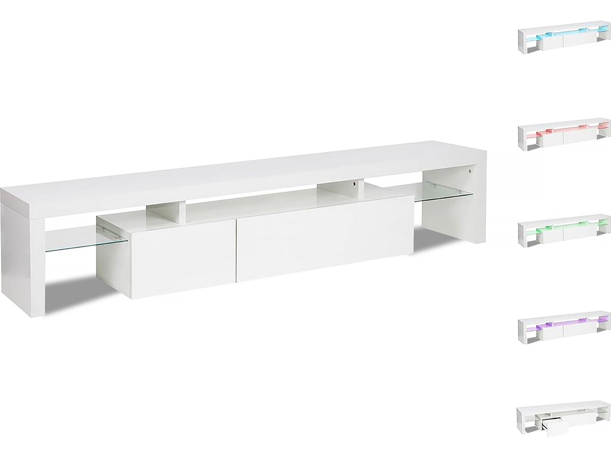 foto del prodotto mobile tv laccato led tina 187,5 x 34 x 38 cm bianco