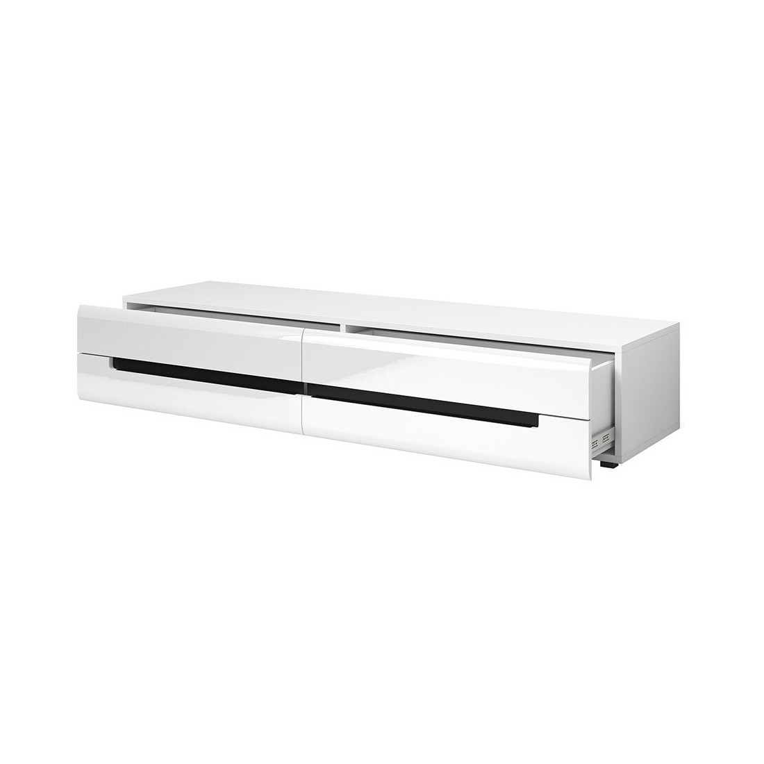 foto del prodotto mobile tv lucia con 2 cassetti bianco lucido 180 x 34 x 50 cm