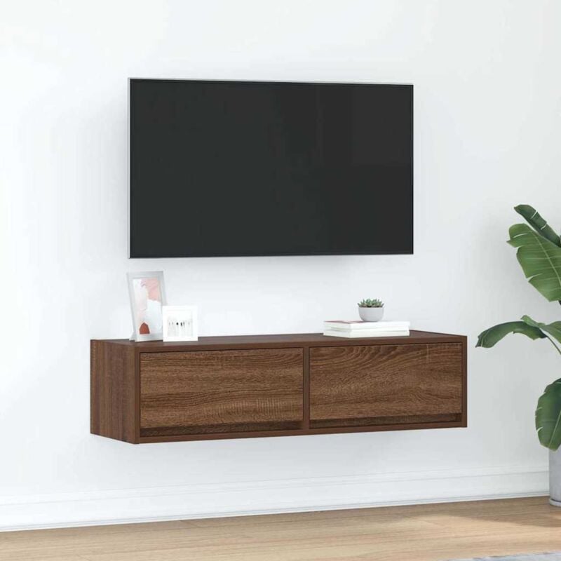 foto del prodotto mobile tv marrone rovere 100x31x25,5 cm in legno ingegnerizzato vidaxl