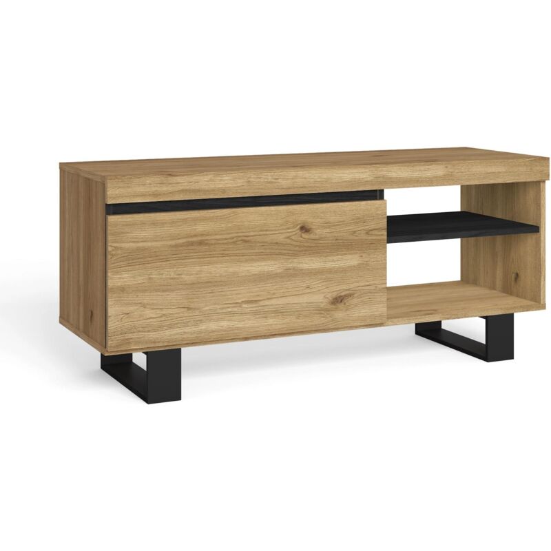 foto del prodotto mobile tv mod.naturale rovere nero , 1 porta e 2 alloggi, soggiorno soggiorno, 120 x 40 x 53 cm skraut home