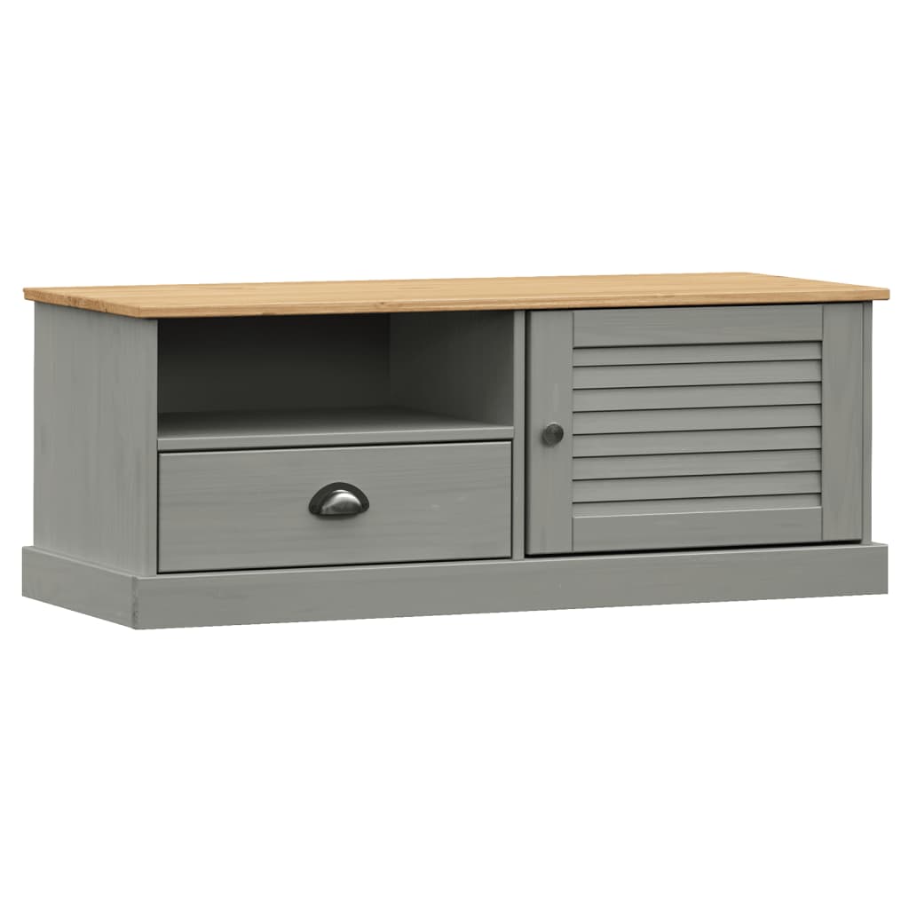 foto del prodotto mobile tv multimediale scaffale per televisione televisione buffet sala da pranzo soggiorno camera da letto 106 x 40 x 40 cm legno massello di pino grigio 02 0028509